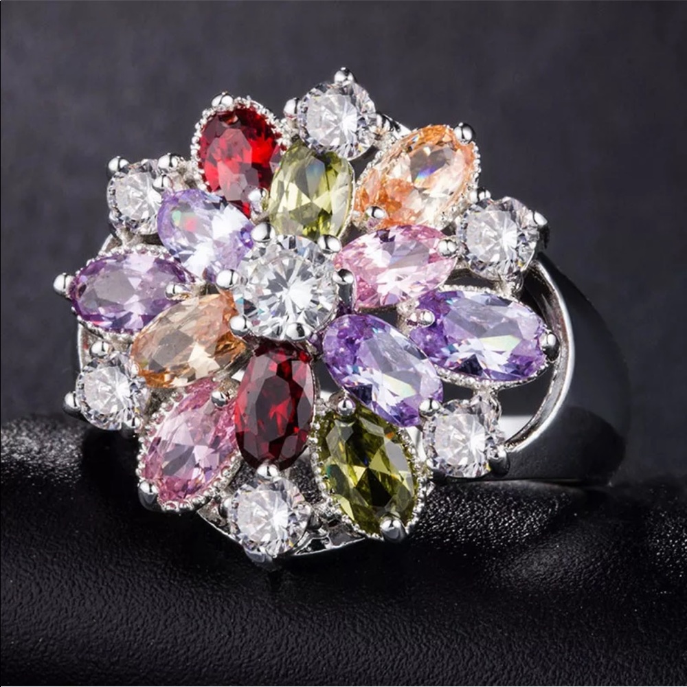 Multi color engagement birthstone ring - Picture 4 of 4